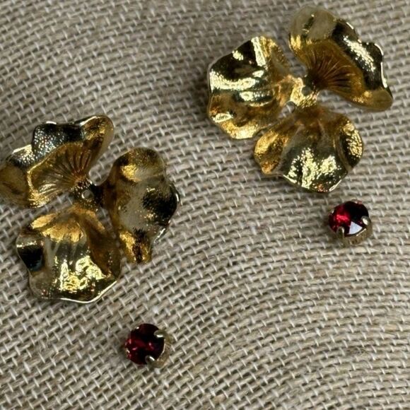 #Sabika #Statement #AlMi Collection Gold Modular Flower Studs #NWOT - Picture 6 of 6